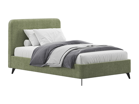  现代简约单人床 单人床 简约床 卧室床 抱枕3d模型 