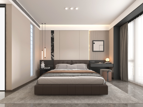  意式卧室3d模型 