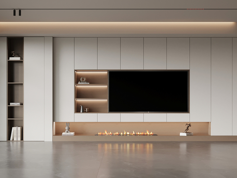  意式电视背景墙3d模型 