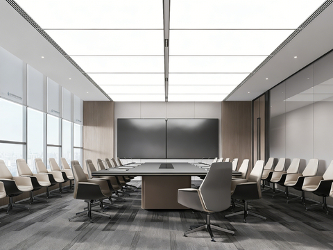  现代会议室 办公会议室 培训会议室 小型会议室3d模型 