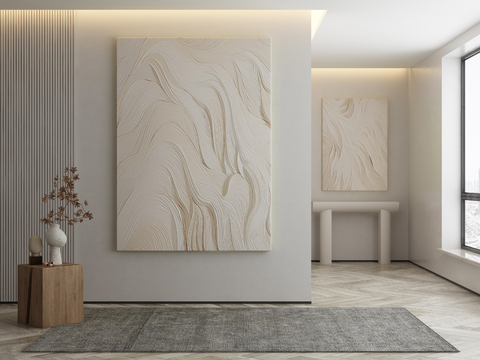  侘寂挂画 油画3d模型 