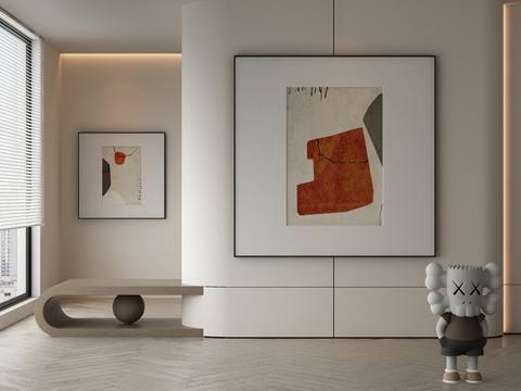  侘寂挂画 油画3d模型 