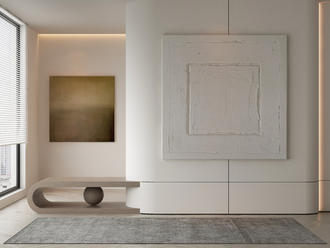  侘寂挂画 油画3d模型 