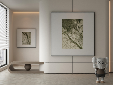  侘寂挂画 油画3d模型 