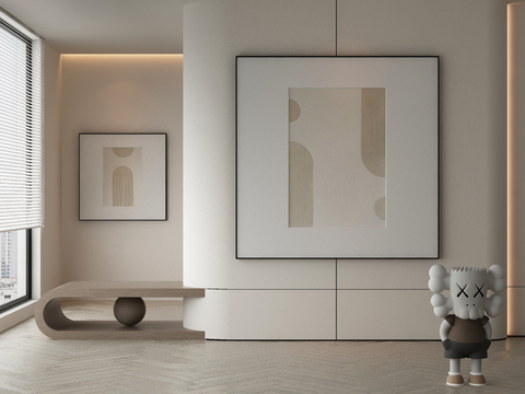  现代侘寂挂画 油画3d模型 