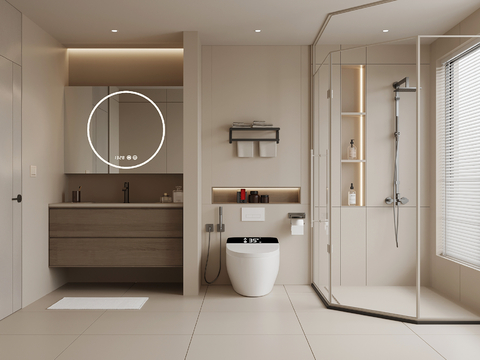  现代卫生间 浴室柜 卫浴用品3d模型 