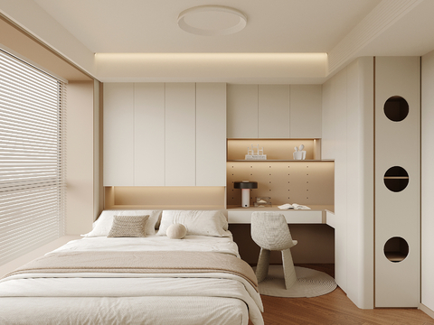  现代榻榻米卧室3d模型 