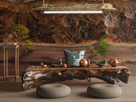  现代茶室3d模型 