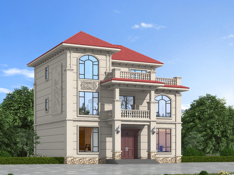  欧式独栋别墅 自建房别墅3d模型 