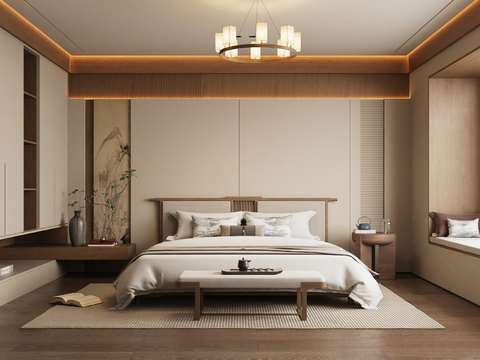  宋式风卧室3d模型 