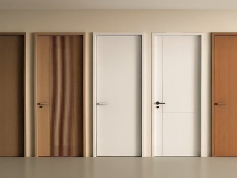  现代单开门 平开门 单开门3d模型 