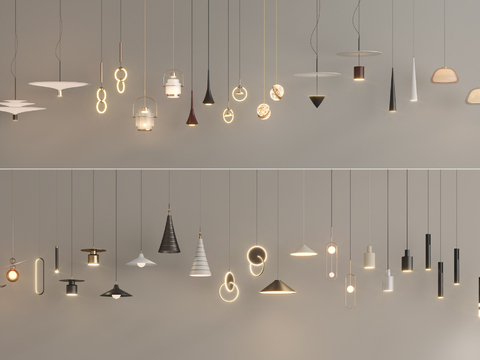 现代吊灯组合3d模型