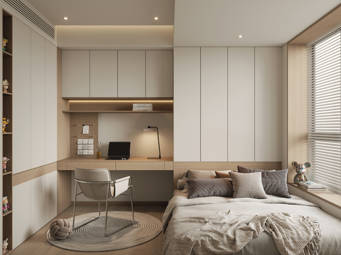 现代榻榻米卧室3d模型