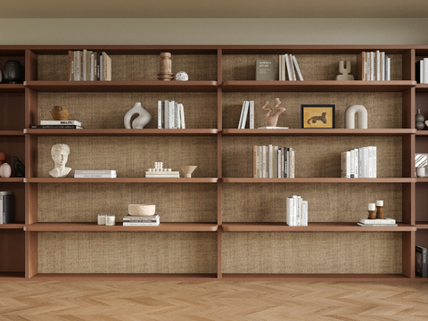  现代书柜 书架3d模型 