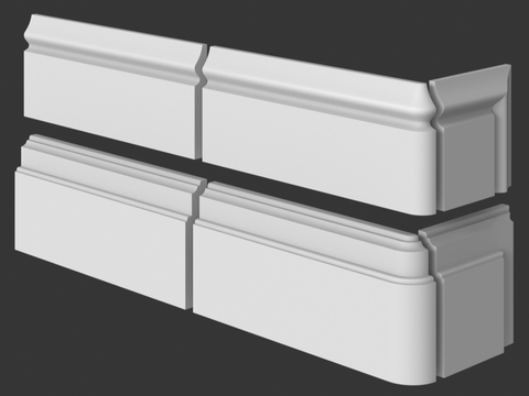  带端头的48号和50号踢脚线。LepGrand3d模型 