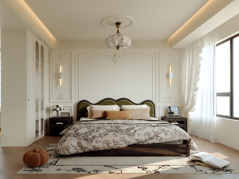  法式卧室3d模型 