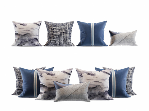  新中式抱枕枕头3d模型 