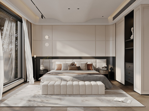  法式卧室3d模型 