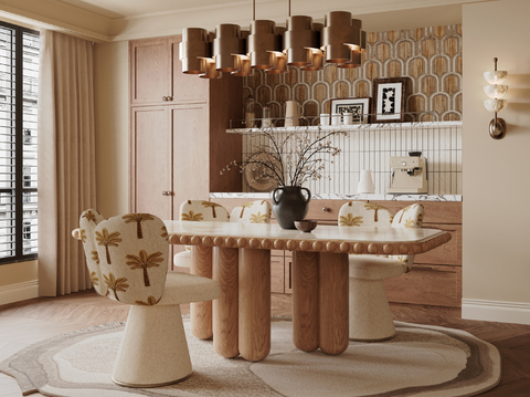  法式中古风餐厅3d模型 