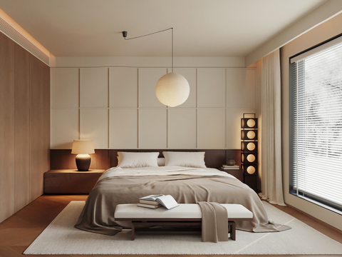  中古风卧室 主卧3d模型 