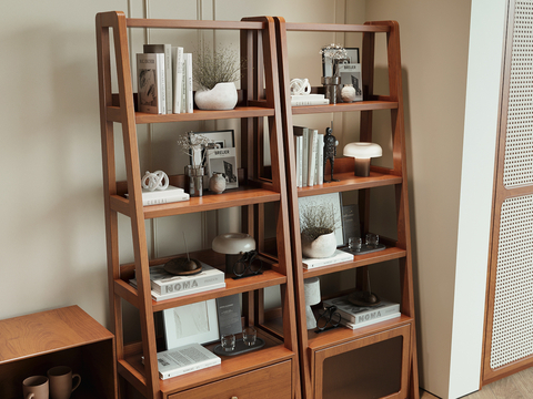  现代书架置物架3d模型 