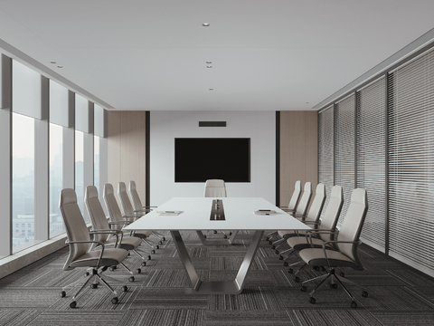  现代会议室3d模型 