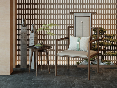  新中式椅子 太师椅3d模型 