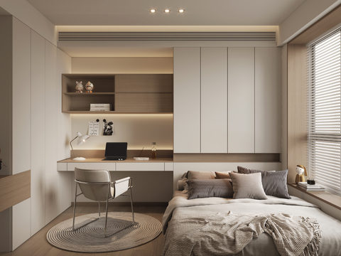  榻榻米卧室3d模型 