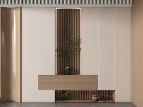  现代玄关柜 储物柜 背景柜 边柜3d模型 