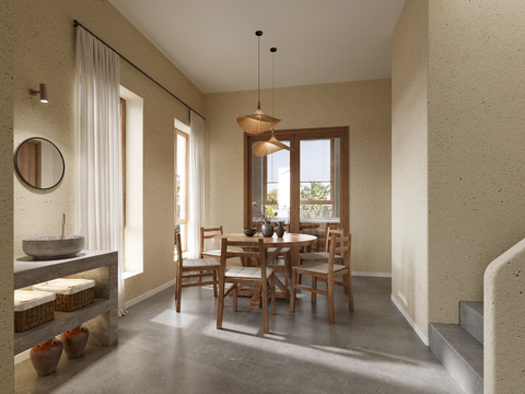  北欧餐厅3d模型 