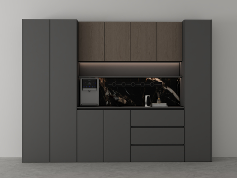  现代酒柜3d模型 