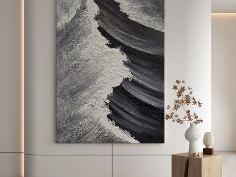  现代简约抽象挂画3d模型 