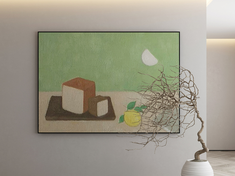  现代简约抽象挂画3d模型 