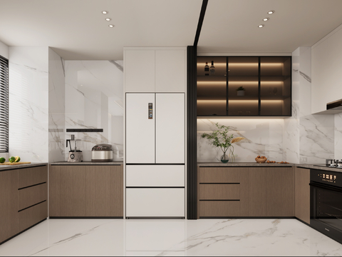  意式厨房 开放式厨房 现代厨房3d模型 