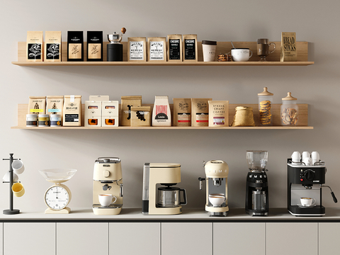  现代咖啡机 咖啡袋 咖啡用品 厨房用品 食物3d模型 