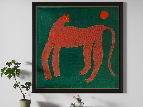  现代简约中古儿童抽象挂画3d模型 