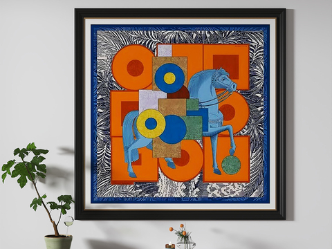  法式现代复古中古装饰画3d模型 