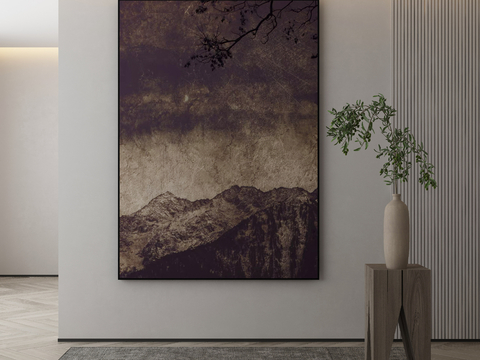  现代简约抽象挂画3d模型 