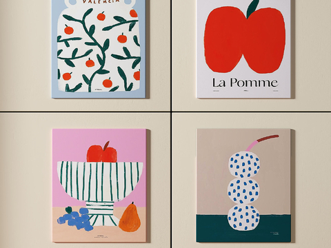  现代 北欧 抽象 简约 挂画3d模型 