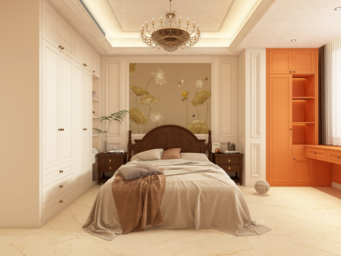  法式卧室 欧式卧室 美式卧室 男孩卧室 儿童房卧室 家居卧室3d模型 