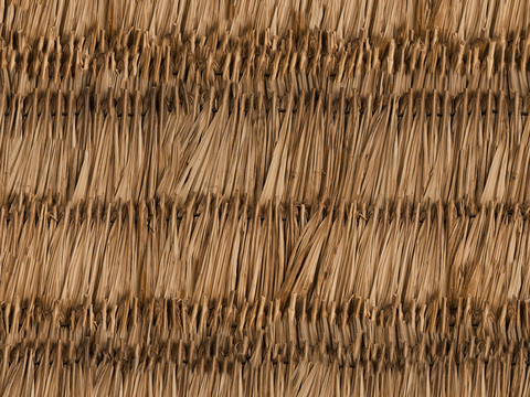  无缝黄色干枯干草稻草茅草屋顶墙面 