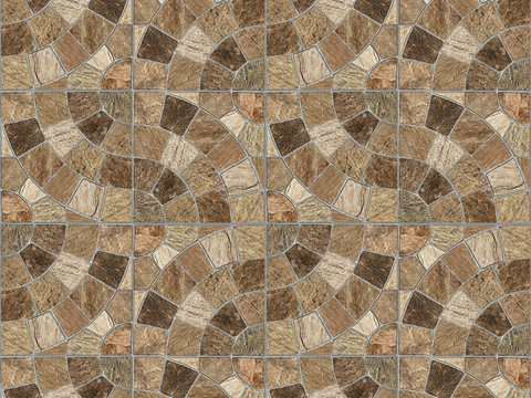  无缝鹅软石拼花地砖人行道路地面广场铺贴 