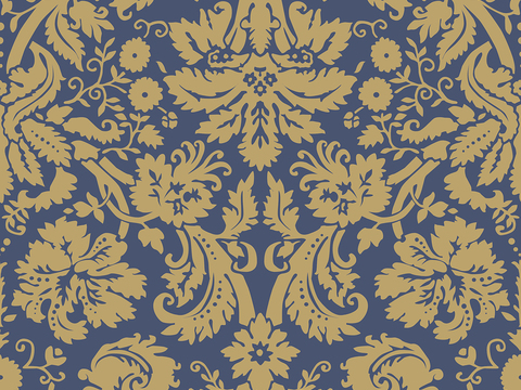  无缝蓝色欧式法式古典花纹壁纸壁布墙布 