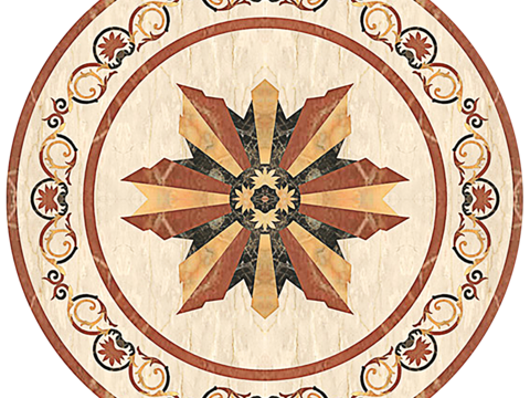  圆形免扣大理石材拼花图案纹理 