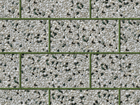  无缝鹅软石碎石砾石地砖人行道路地面广场铺贴 