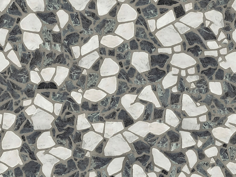  无缝灰色不规则拼花石板地砖人行道路地面广场铺贴 