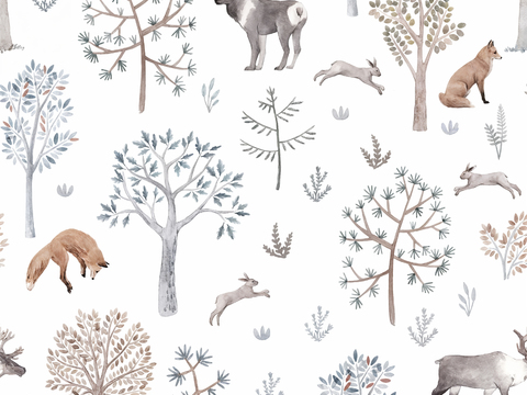  现代卡通墙纸 儿童房墙纸 