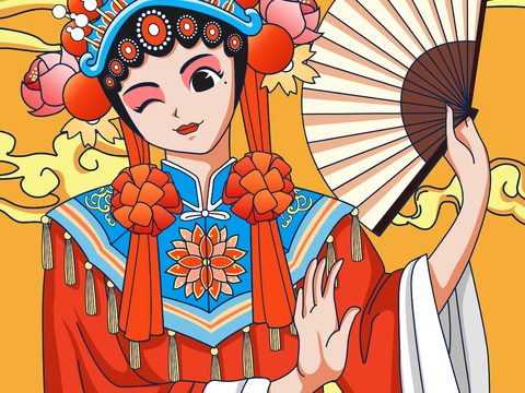  国潮麻将棋牌室贴图 