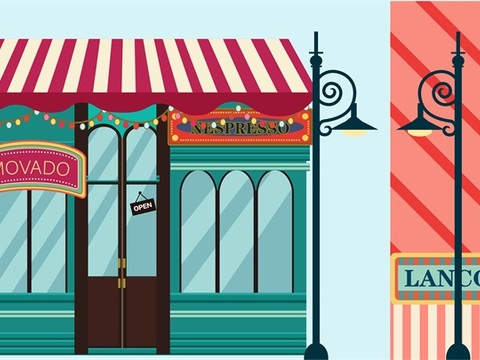  港式招牌茶餐厅餐饮店铺港风 