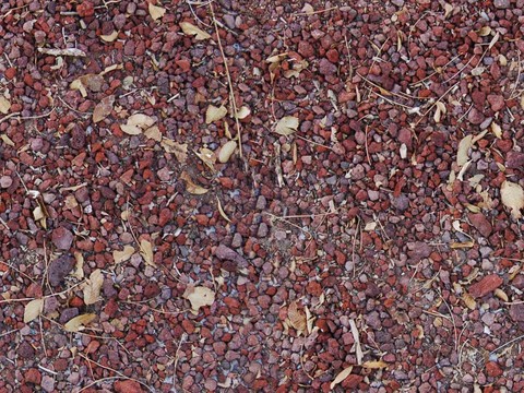  无缝红色砾石碎石枯枝落叶泥土地面路面 